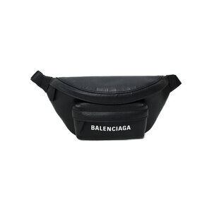 BALENCIAGA Logo Belt Crossbody Bum Bag Black